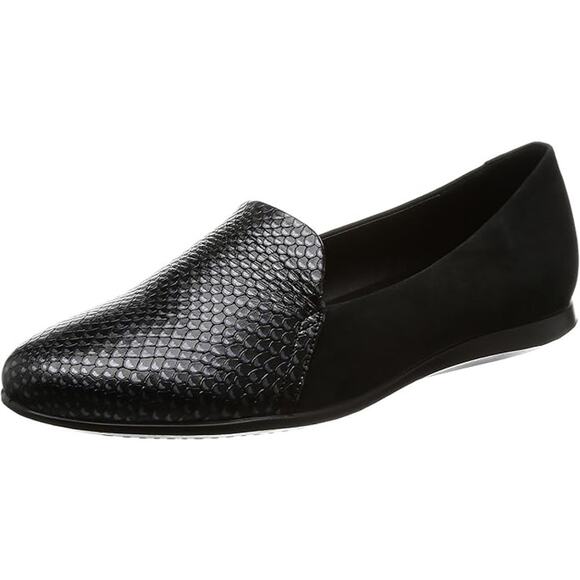 Ecco Womens Ballet Flats EU 41 US 10 Touch 2.0 Buffed Silver Black Leather Scale - Picture 1 of 8